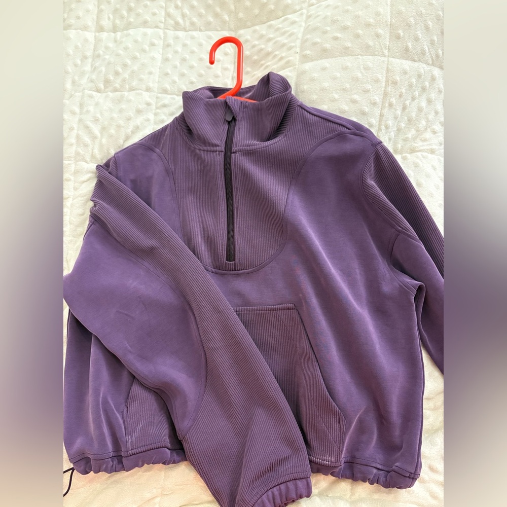 Lululemon Softstreme Ribbed Half Zip — Magenta • XS/S